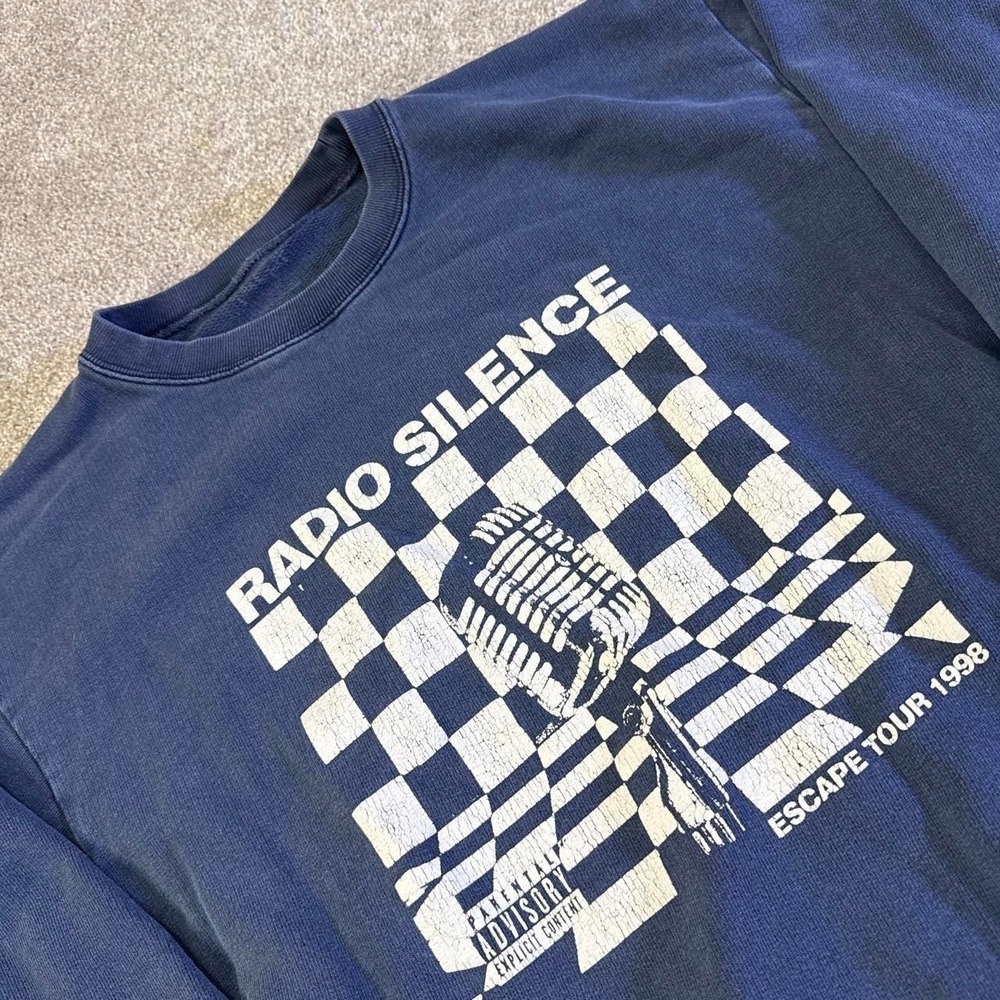 Vintage 1998 John Galt Radio Silence Escape Tour Sweatshirt Large Navy Blue